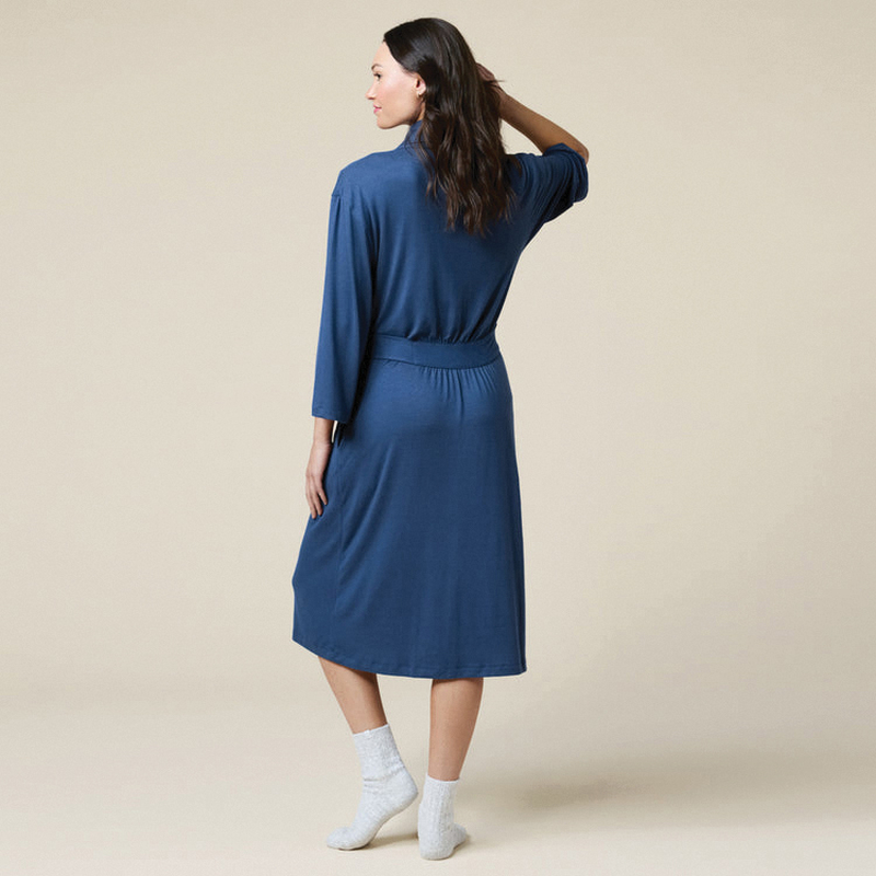 Softies 2914-40-IndLXL Dream Jersey Robe, L/XL, Polyester/Spandex, Indigo, Shawl - 4