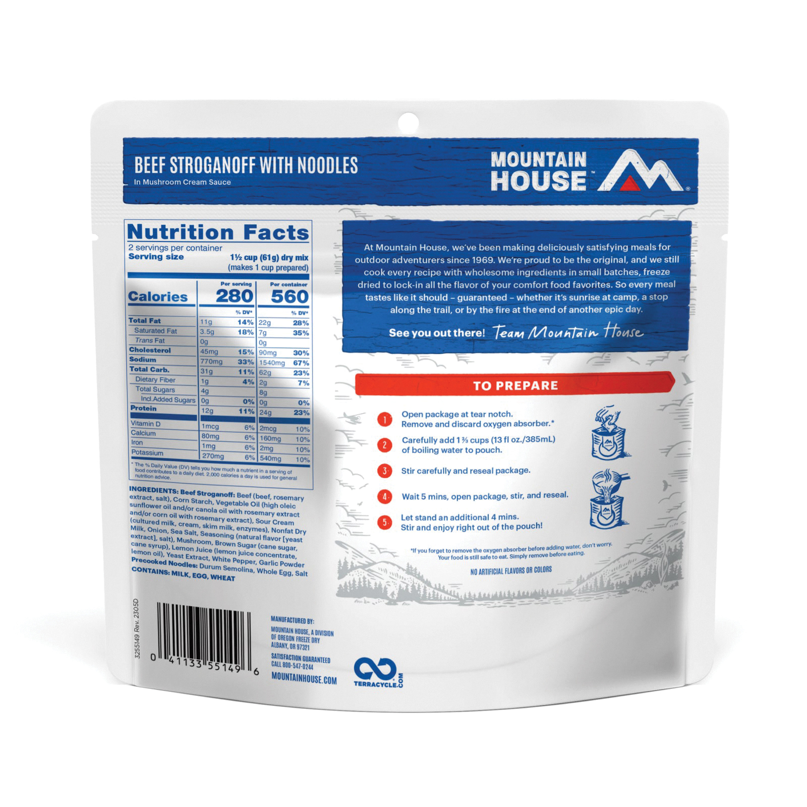 Mountain House 0055149 Beef Stroganoff with Noodles Pouch - 4