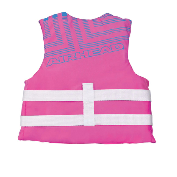 AIRHEAD Trend Series 30081-02-A-HPSB Life Vest, Child, Fits Chest Size: 22 to 25 in, Polyester Outer, Blue/Pink, Buckle - 3