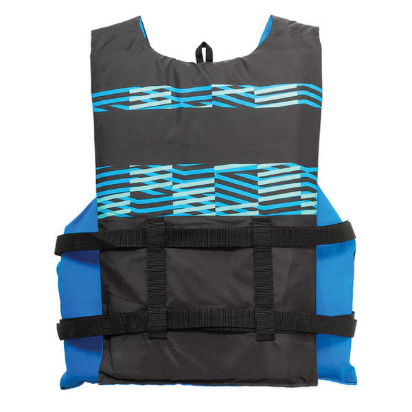 AIRHEAD Element Series 30092-16-A-BKTL Life Vest, Super Large, Fits Chest Size: 50 to 60 in, Black/Blue, Buckle - 2