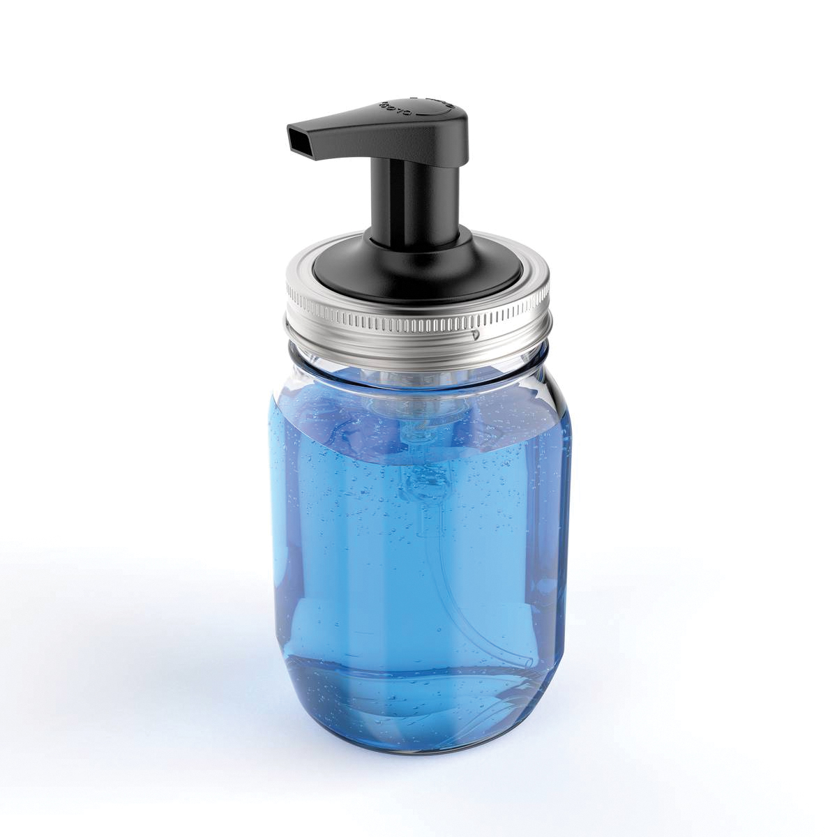 Fox Run 82757 Foam Soap Dispenser Lid, Black, For: Ball, Kerr, Kilmer and Anchor Hocking 16 oz Regular Mouth Mason Jars - 2