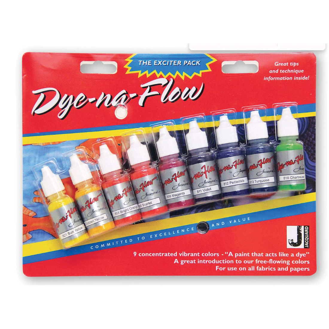 Jacquard Dye-Na-Flow Series JAC9908 Exciter Pack, Liquid, 9.5 oz Bottle