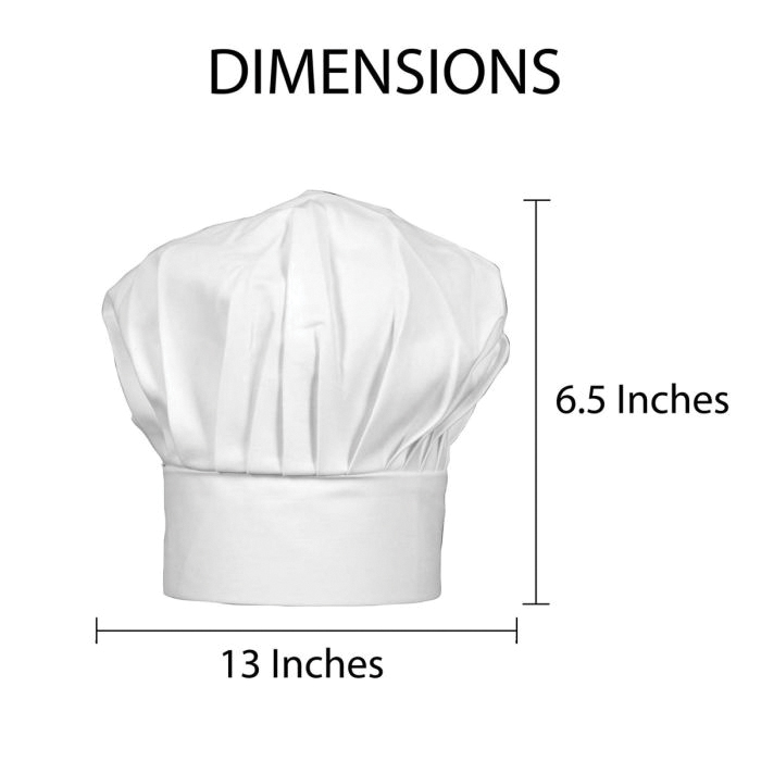 HIC 02300 Adult Chef's Hat, Cotton - 2