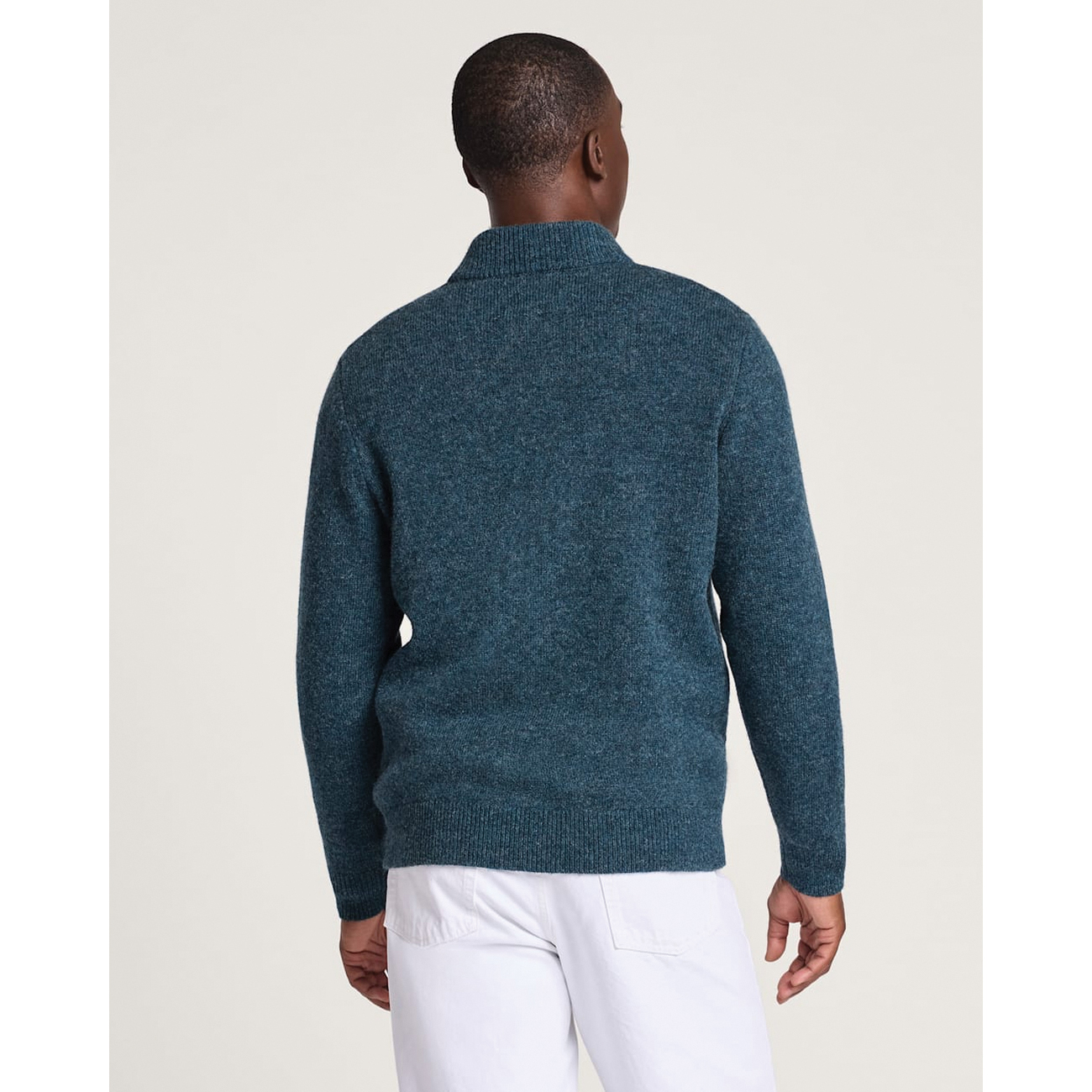 Pendleton Shetland Series RF1411-74726-XL Sweater, XL, 50 in Chest, Ribbed Stand, Wool, Midnight Green Mix - 2