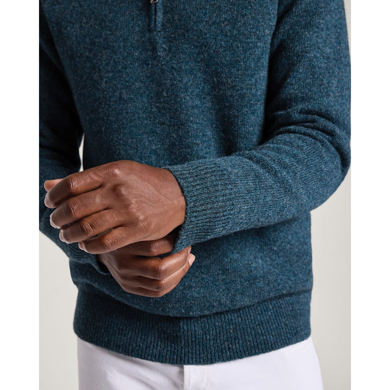 Pendleton Shetland Series RF1411-74726-XL Sweater, XL, 50 in Chest, Ribbed Stand, Wool, Midnight Green Mix - 4