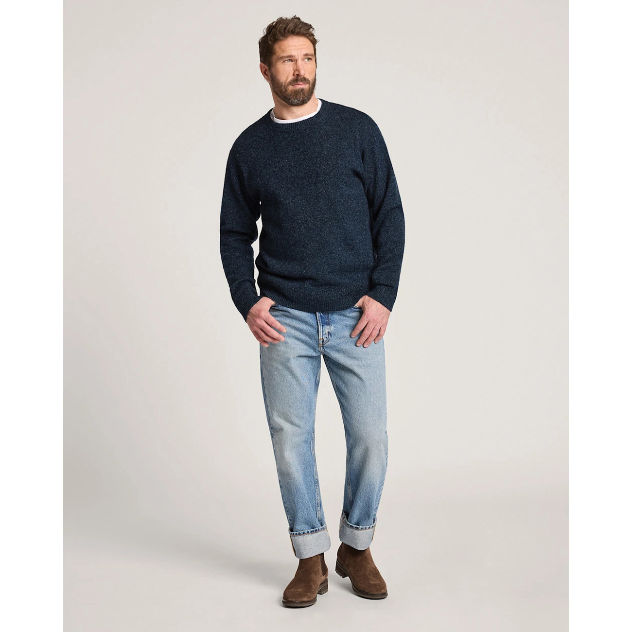 Pendleton Shetland Series RF532-74722-L Sweater, L, 46.5 in Chest, Crew Neck, Wool, Berry Mix - 4
