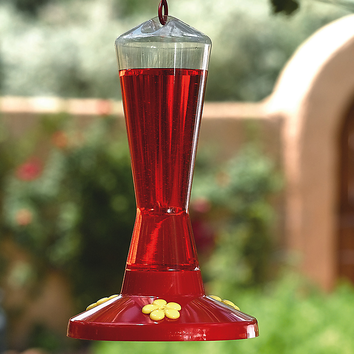Perky-Pet 211 Bird Feeder, Pinch Waist, 8 oz, Nectar, 3-Port/Perch, Plastic, Clear/Red, Hang Mounting - 2