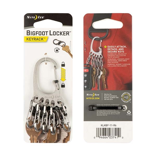 Nite Ize BigFoot Locker KLKBF-11-R6 Key Rack, Stainless Steel Case - 4
