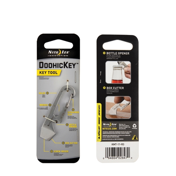 Nite Ize KMT-11-R3 Key Tool, 2.6 in Ring, Stainless Steel Case - 3