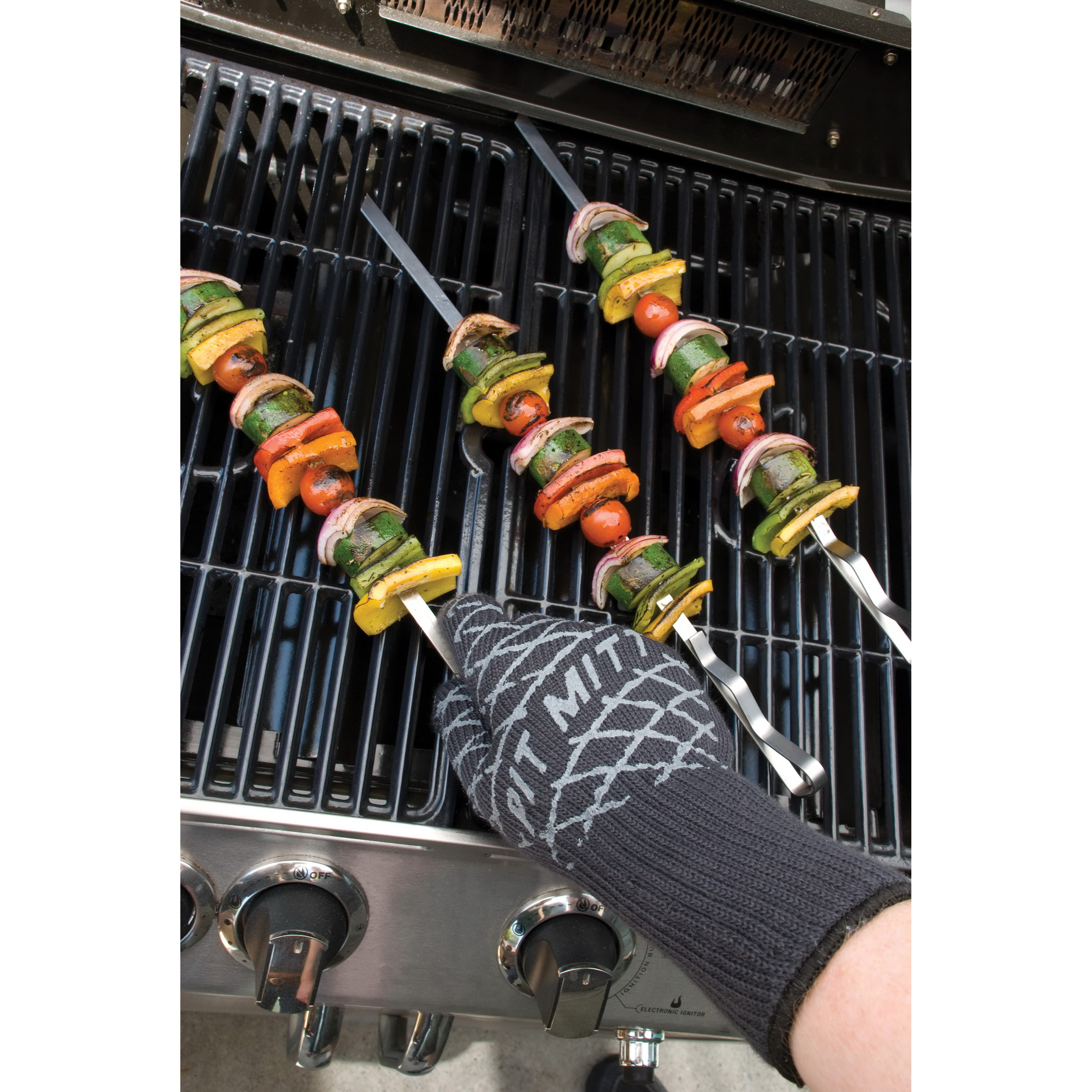 Charcoal Companion CC5102 Pit Mitt, Aramid Fibers/Cotton/Silicone, Black - 3