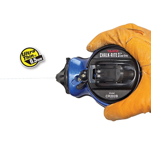 Tajima Chalk-Rite II Series CR202B-P Chalk Snap Line, 100 ft L Line, Blue Line, 3:1 Gear Ratio - 4