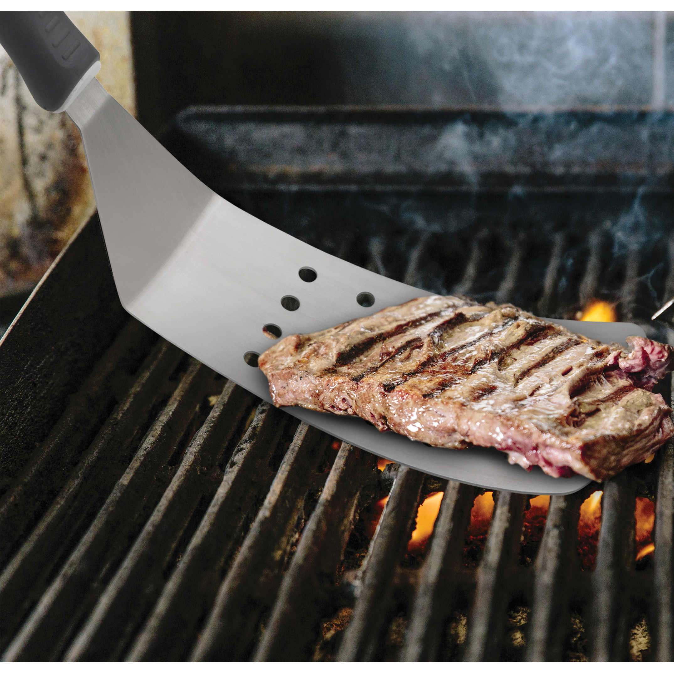 The World's Greatest 0044 Flippin Burger Turner, 3 in W Blade, 16 in OAL, Stainless Steel Blade, Black/Silver - 4