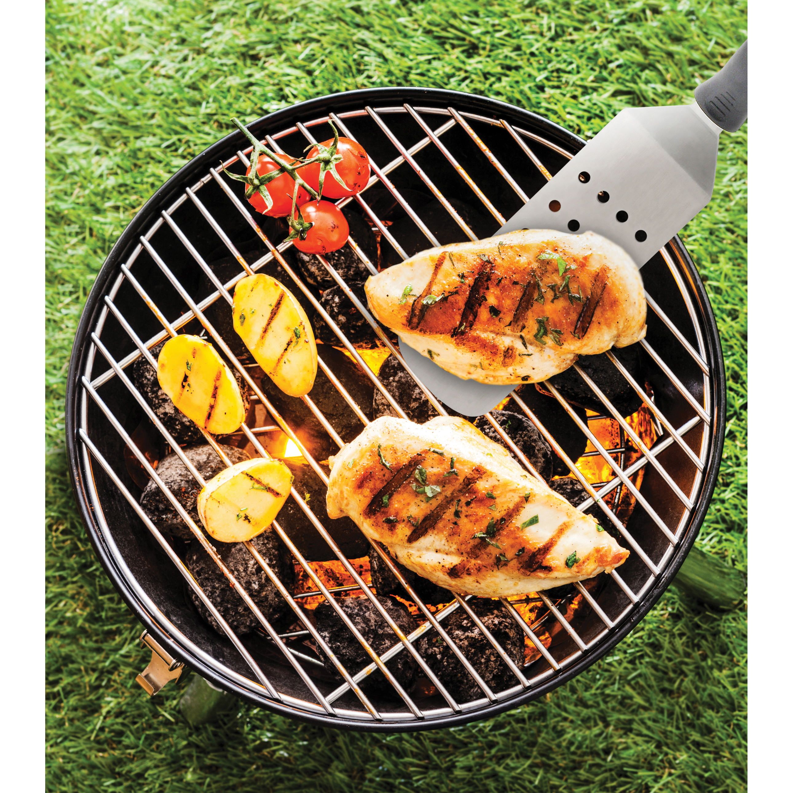 The World's Greatest 0044 Flippin Burger Turner, 3 in W Blade, 16 in OAL, Stainless Steel Blade, Black/Silver - 5
