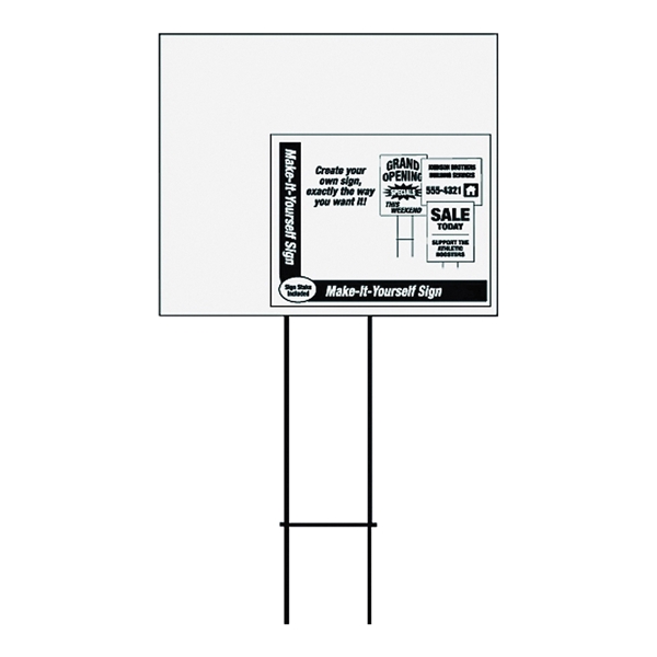 Hy-Ko LBL-7 Lawn Sign, Blank, Plastic, 19 in H x 24 in W Dimensions - 2