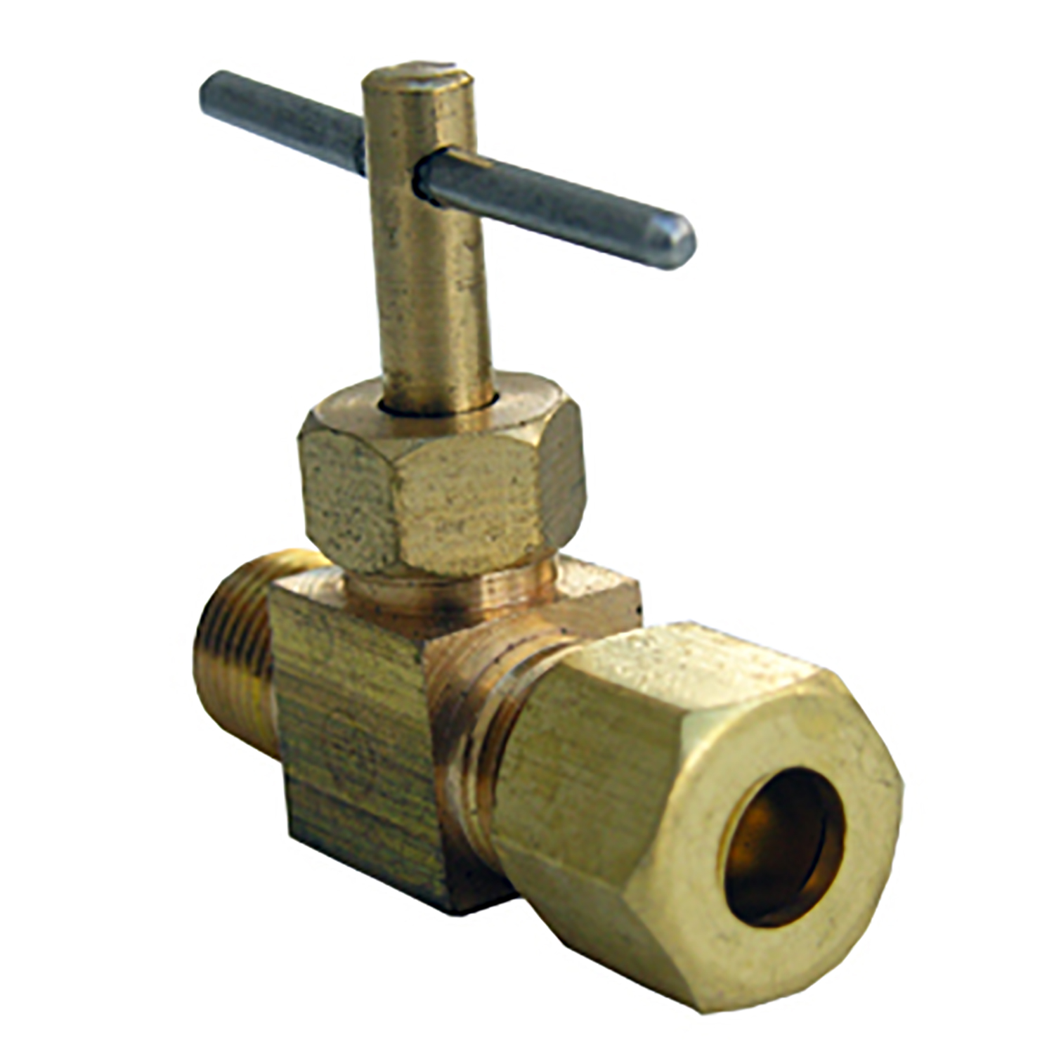 Lasco 17-1310U Straight Needle Valve, 1/4 in Connection, Compression x MIP, 300 psi Pressure, Brass Body