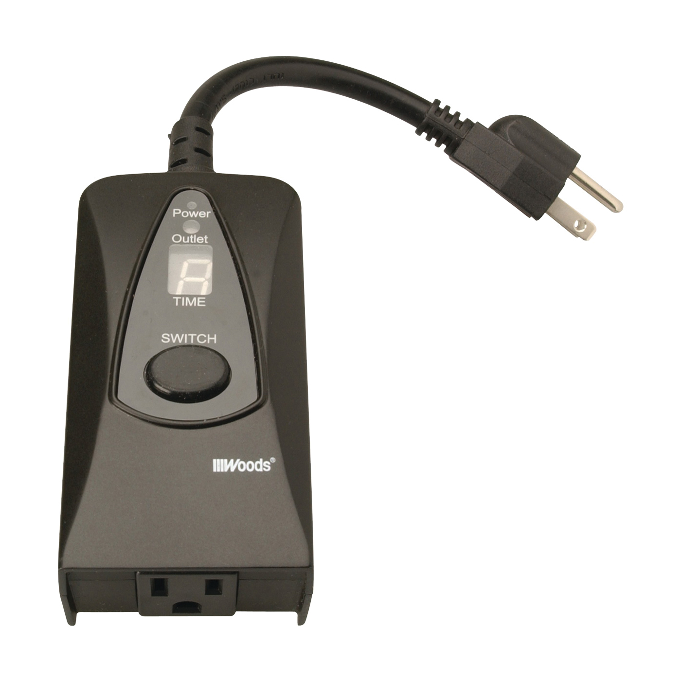 Woods 50013 Digital Timer, 15 A, 125 V, 1875 W, 24 hr Time Setting, Black - 1