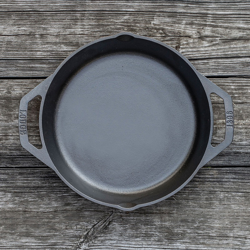 Lodge L10SKL Pan, 12 in Dia, Cast Iron, Black, Seasoned, Dual Handle - 2