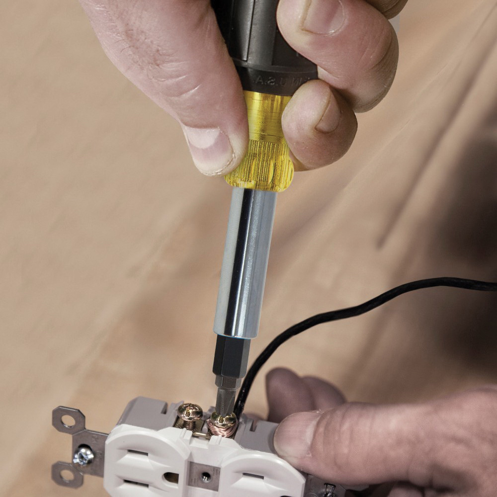 Klein Tools 32557 6-in-1 Multi-Bit Screwdriver/Nut Driver, 7.891 in OAL - 2