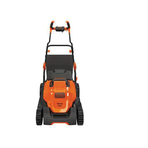 Black+Decker BEMW482BH Electric Lawn Mower, 12 A, 17 in W Cutting, Winged Blade, Rugged Wheel - 2