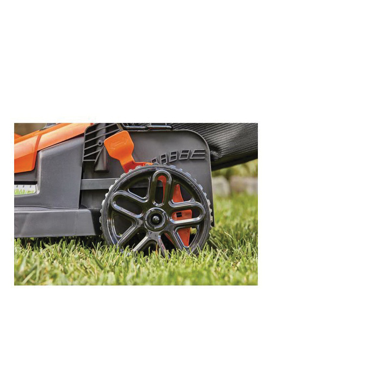 Black+Decker BEMW482BH Electric Lawn Mower, 12 A, 17 in W Cutting, Winged Blade, Rugged Wheel - 5