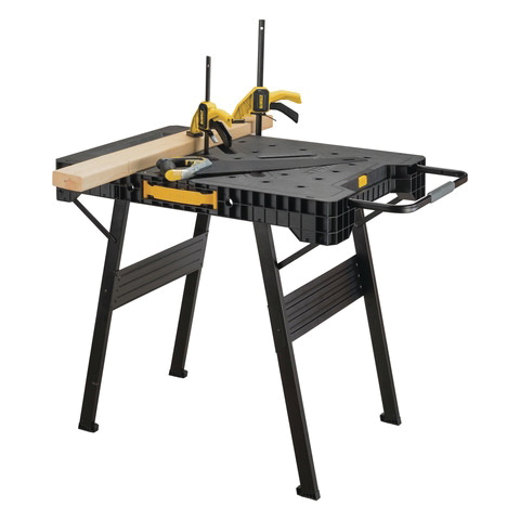DEWALT DWST11556 Folding Workbench, 1000 lb, Black, Plastic Tabletop - 4