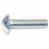 Midwest Fastener 60343 Stove Bolt, Round Head, 5/16-18 Thread, 1-1/4 in OAL, Steel, Zinc, 15/PK