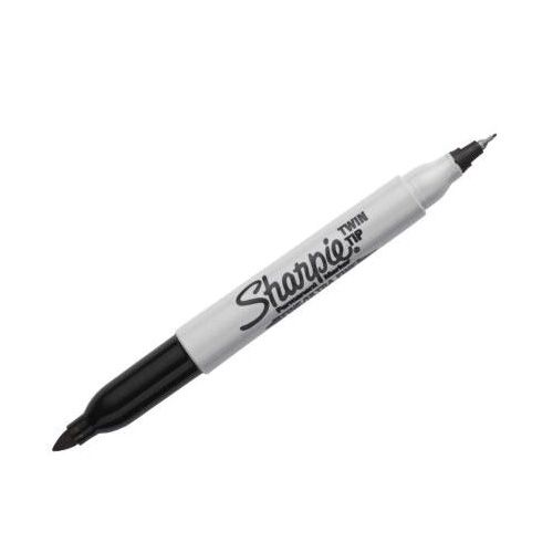 Sharpie 32001 Twin Tip Permanent Marker, Fine, Ultra-Fine Lead/Tip, Black Lead/Tip - 2