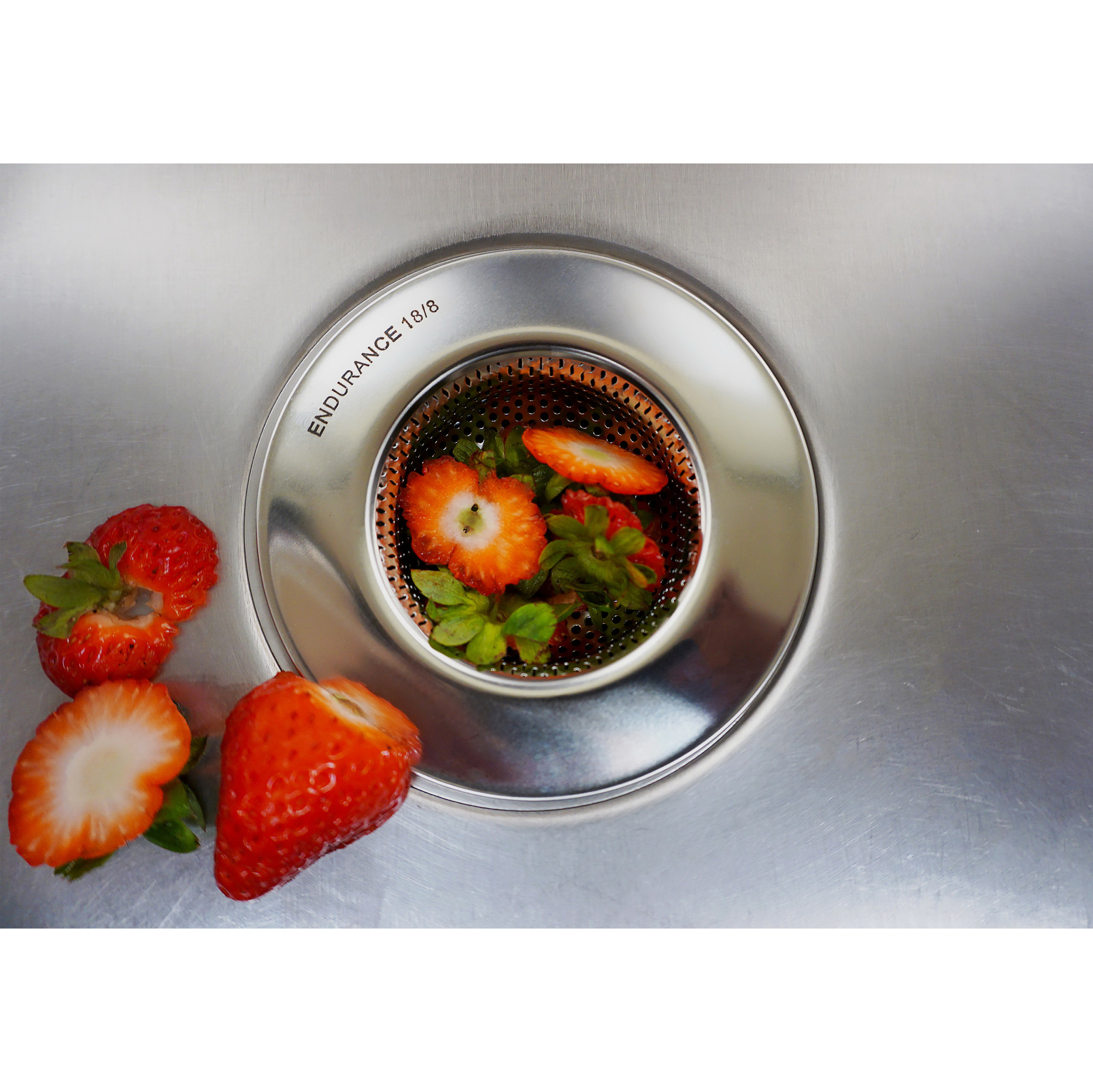 Endurance SINK-4 Sink Strainer, 4-1/2 in Dia, Stainless Steel, For: 2-1/2 to 3-1/4 in Drains - 3