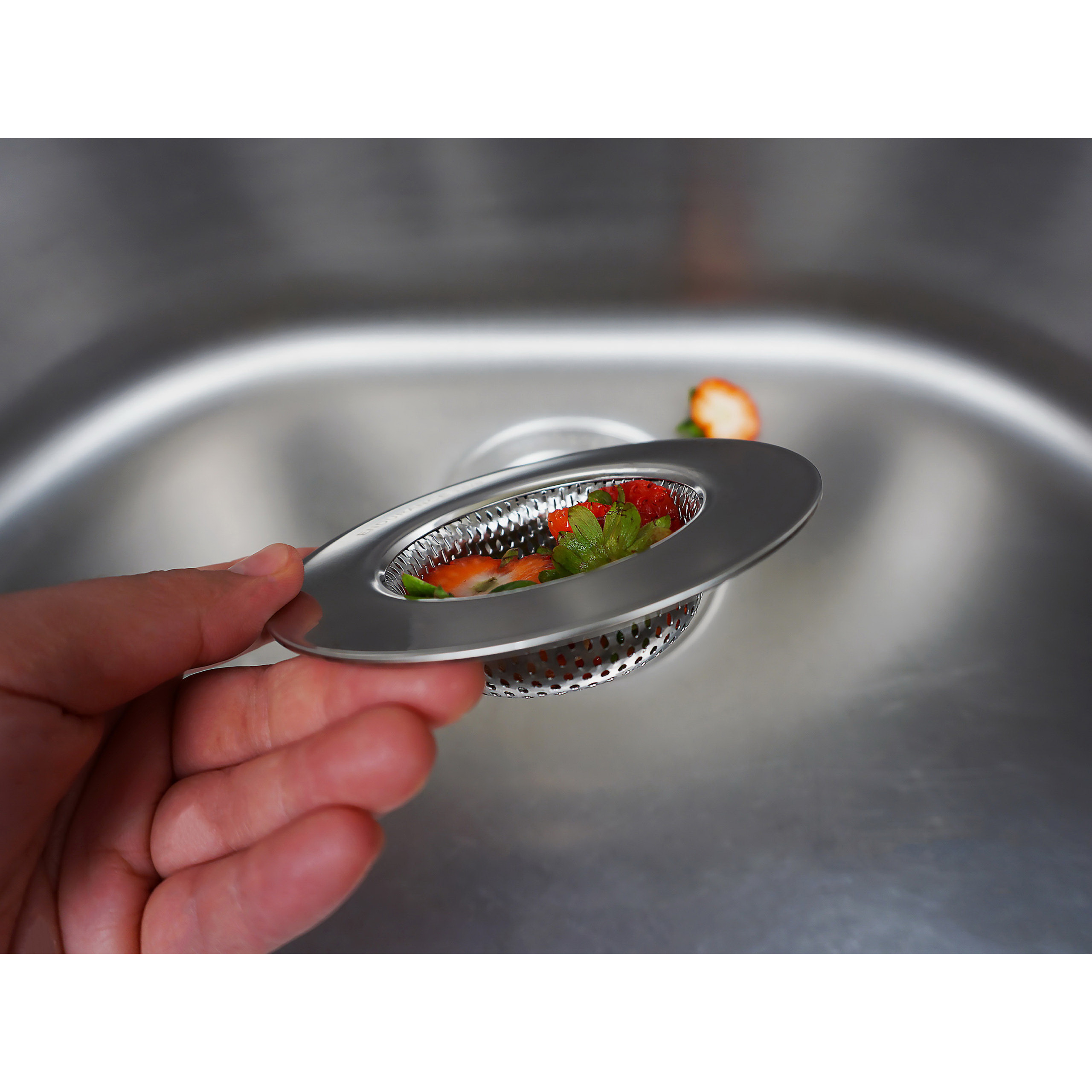 Endurance SINK-4 Sink Strainer, 4-1/2 in Dia, Stainless Steel, For: 2-1/2 to 3-1/4 in Drains - 5