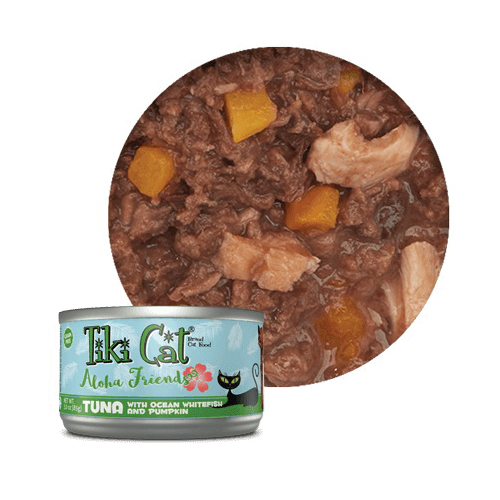 Tiki Pets Tiki Cat Aloha Friends 4400017 Cat Food, Pumpkin, Tuna with Ocean Whitefish Flavor, 3 oz Can - 2