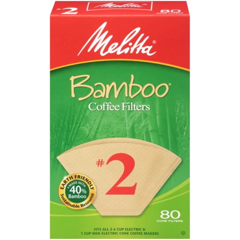 Melitta 63117 Coffee Filter, Cone, Bamboo, 80 Count - 2