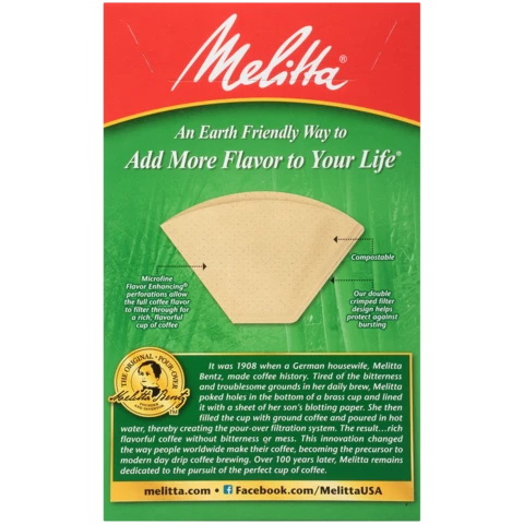 Melitta 63117 Coffee Filter, Cone, Bamboo, 80 Count - 5