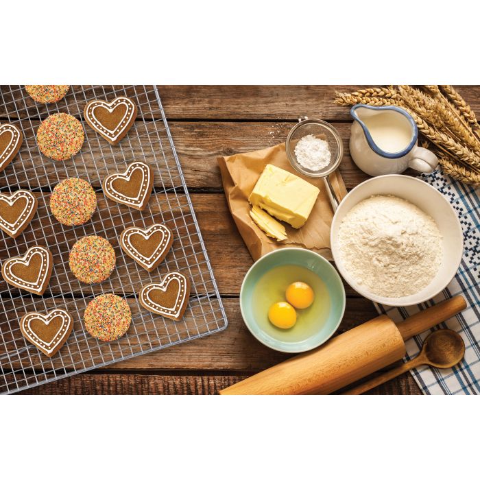 Mrs. Anderson's Baking 43628 Half-Sheet Cooling Rack, Steel, Chrome, 16-1/2 in L, 11-3/4 in W, 5/8 in H - 4