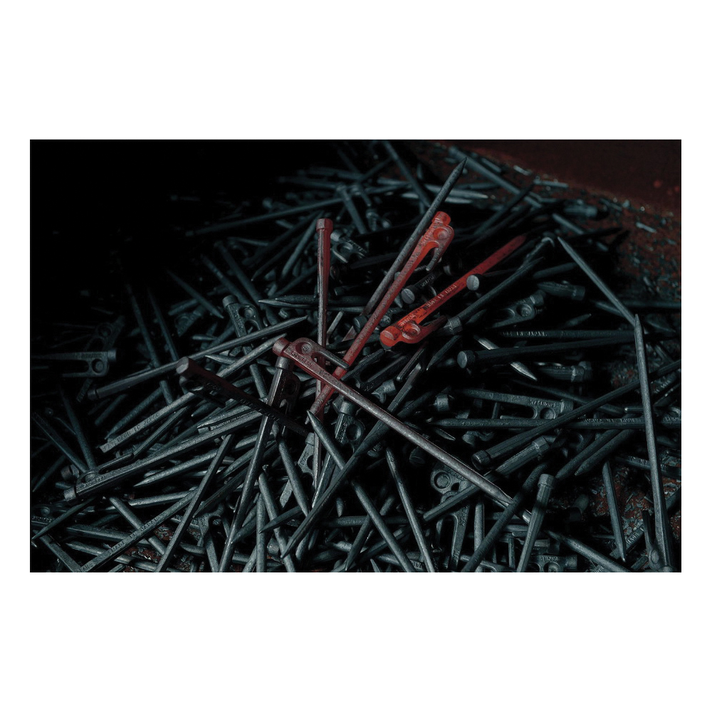 Snow Peak R-102 Solid Stake, Black, 200 mm Dia x 8 in L Dimensions, Steel, Electro-Coated - 5
