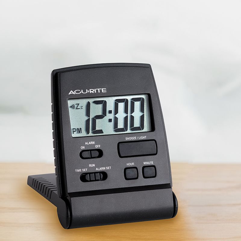 AcuRite 47391A1 Alarm Clock, LCD Display, Black Case - 2
