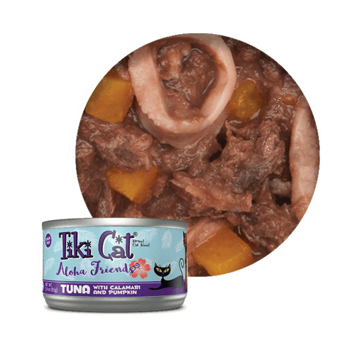 Tiki Pets Tiki Cat Aloha Friends 4400031 Cat Food, Pumpkin, Tuna with Calamari Flavor, 3 oz Can - 2
