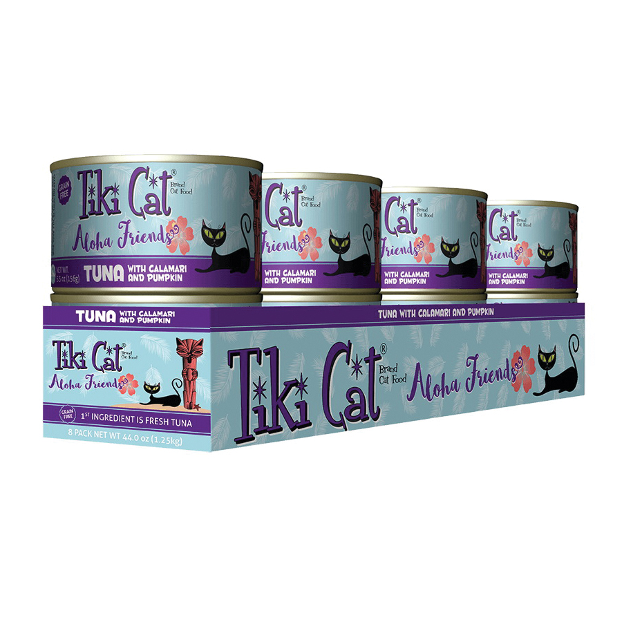 Tiki Pets Tiki Cat Aloha Friends 4400031 Cat Food, Pumpkin, Tuna with Calamari Flavor, 3 oz Can - 4