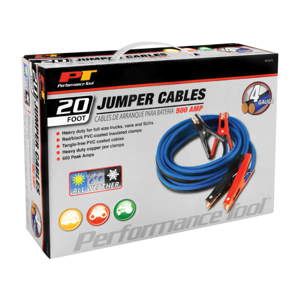 Performance Tool W1673 Jumper Cable, 4 ga Wire - 4
