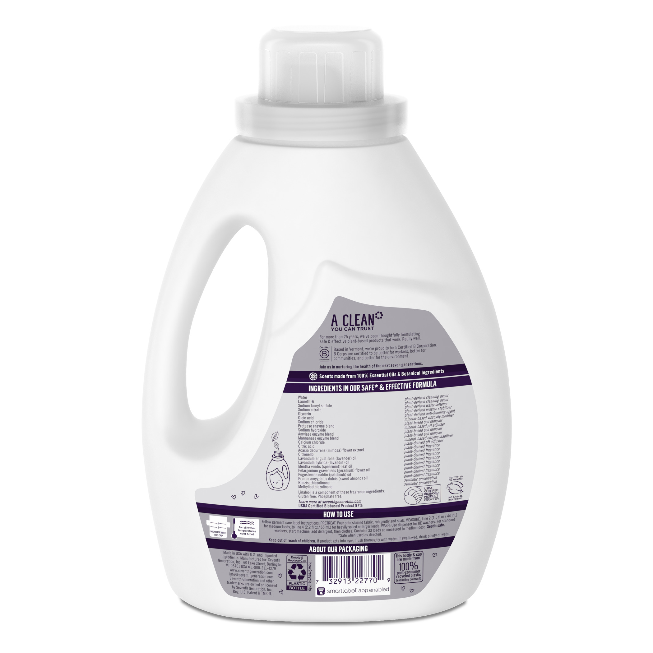 Seventh Generation 22717 Laundry Detergent, 50 oz, Liquid, Fresh Lavender - 2
