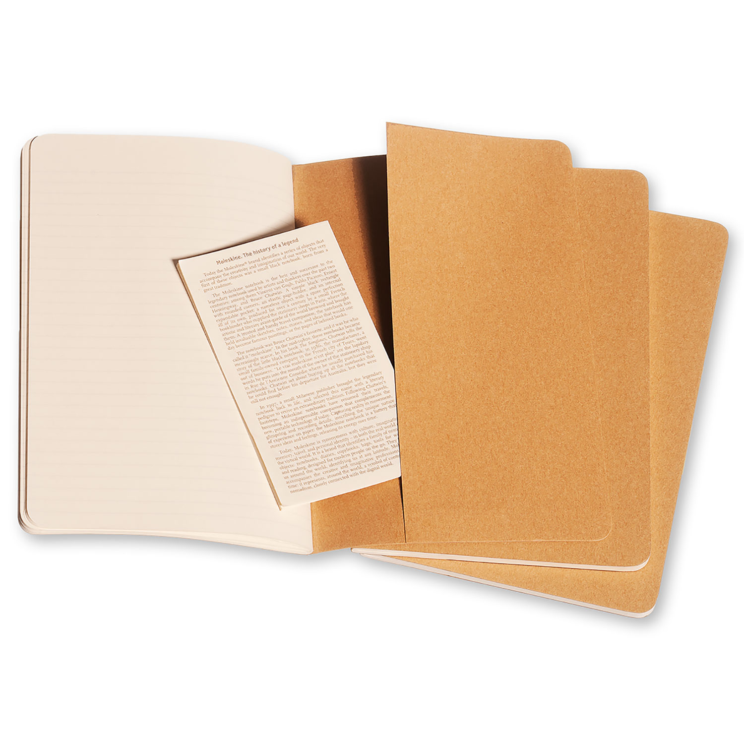 Moleskine Cahier Series 9788883704987 Journal, Kraft, 8-1/4 in L, 5 in W, Sewn Binding, Ruled - 4