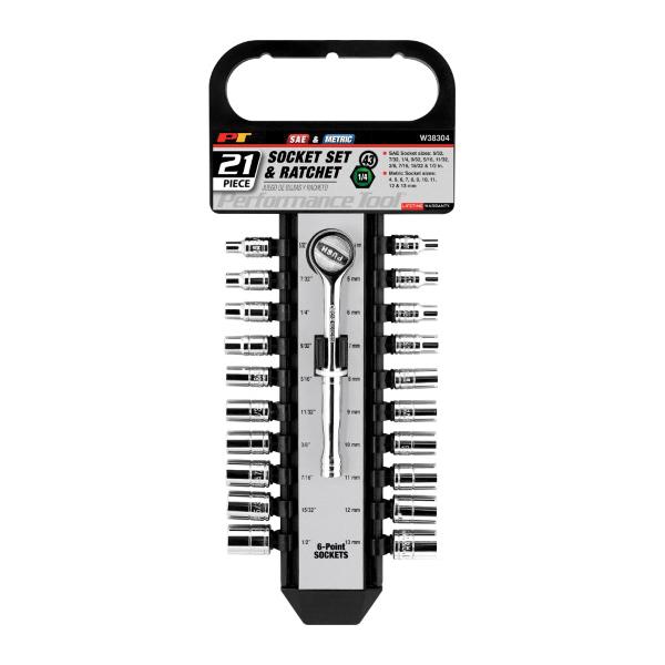Performance Tool W38304 Socket Set, Chrome Vanadium Steel - 2