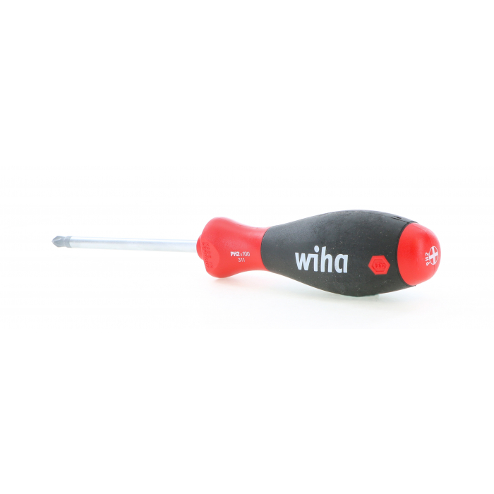 Wiha 31115 Softfinish Screwdriver, #2 Drive, Phillips Drive, 8.6 in OAL, 3.9 in L Shank, Cushion-Grip Handle - 3