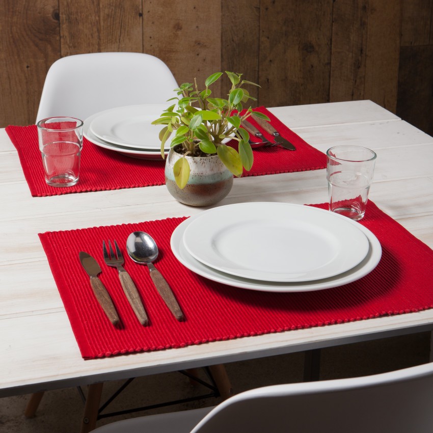 Now Designs by Danica 901495 Spectrum Placemat, 19 in L, 13 in W, Cotton, Chili Red - 3
