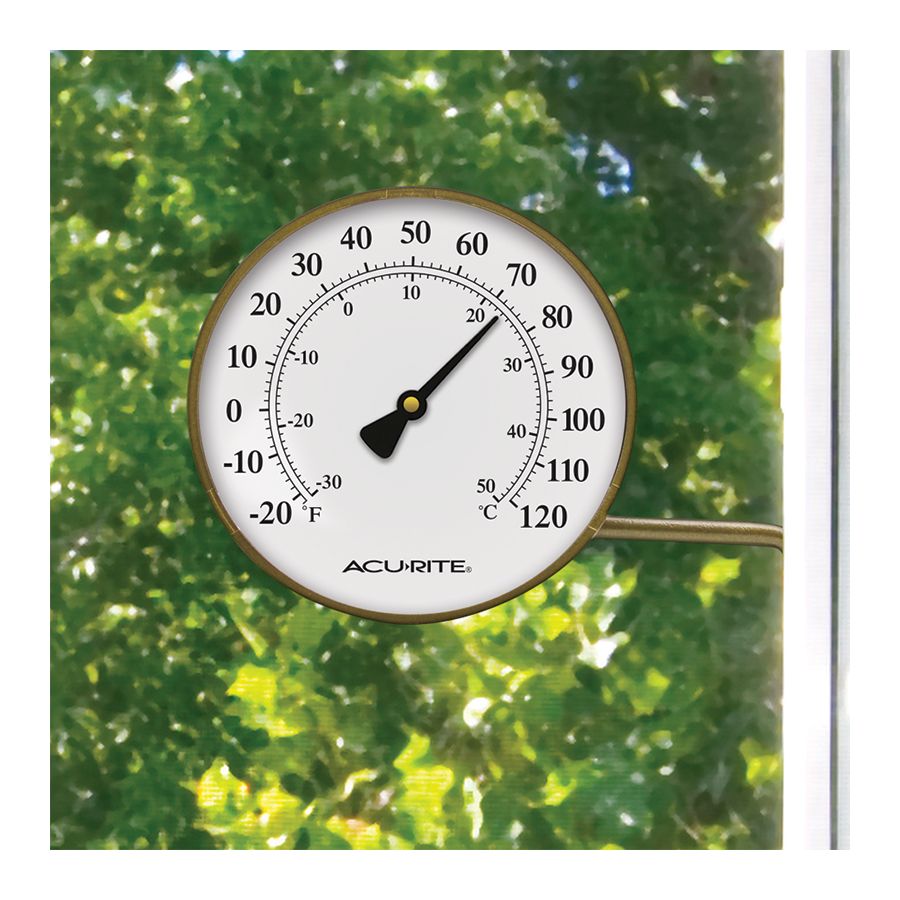 AcuRite 00334A2 Thermometer with Swivel Bracket, Analog, -20 to 120 deg F, Metal Casing - 2