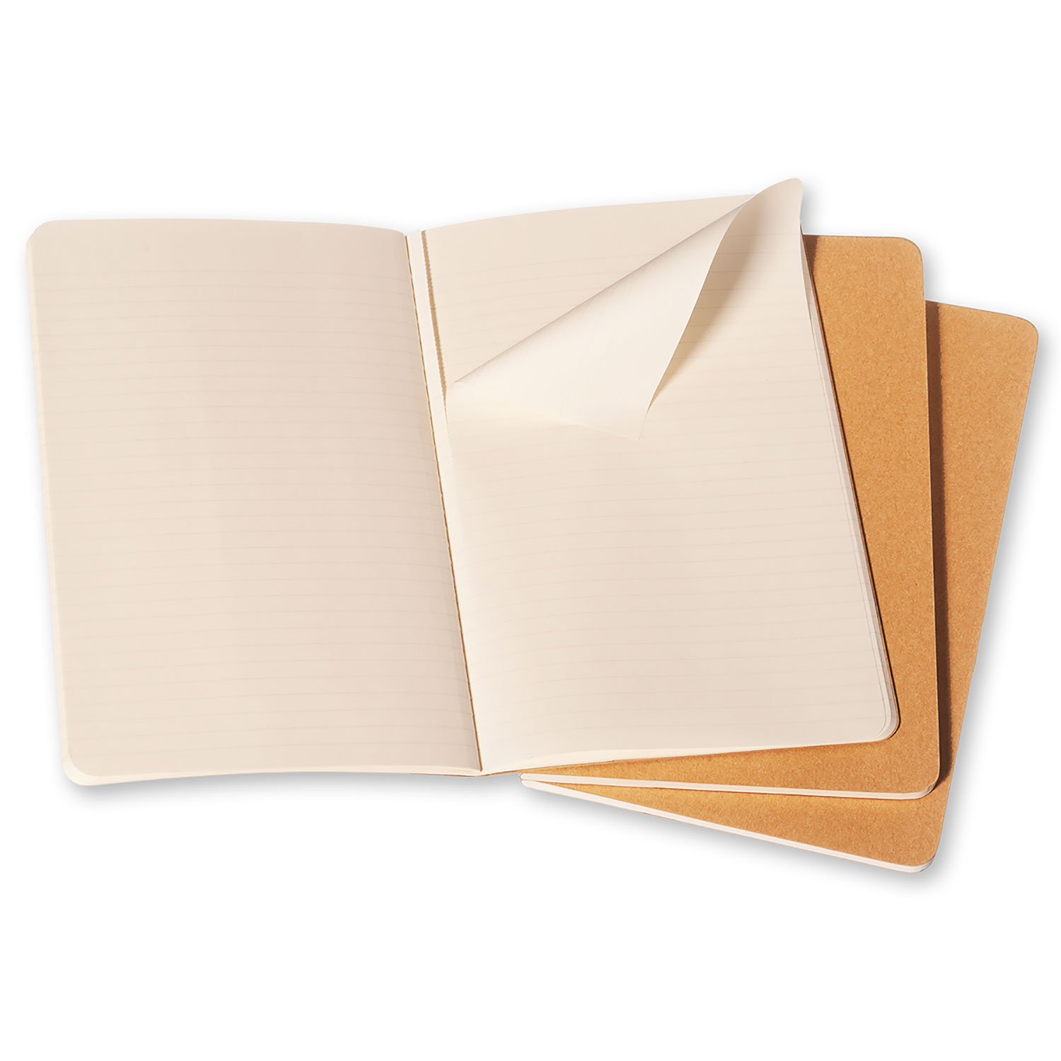 Moleskine Cahier Series 9788883704925 Journal, Kraft, 5-1/2 in L, 3-1/2 in W, Sewn Binding, Ruled - 2