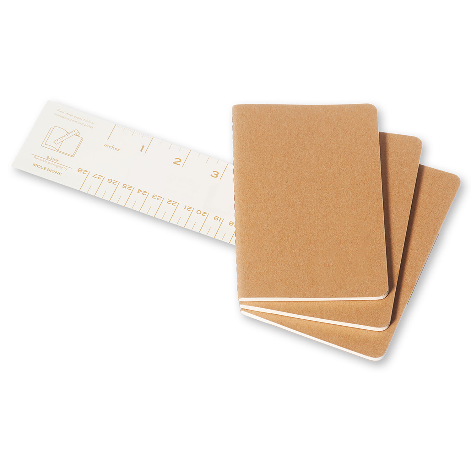 Moleskine Cahier Series 9788883704925 Journal, Kraft, 5-1/2 in L, 3-1/2 in W, Sewn Binding, Ruled - 3