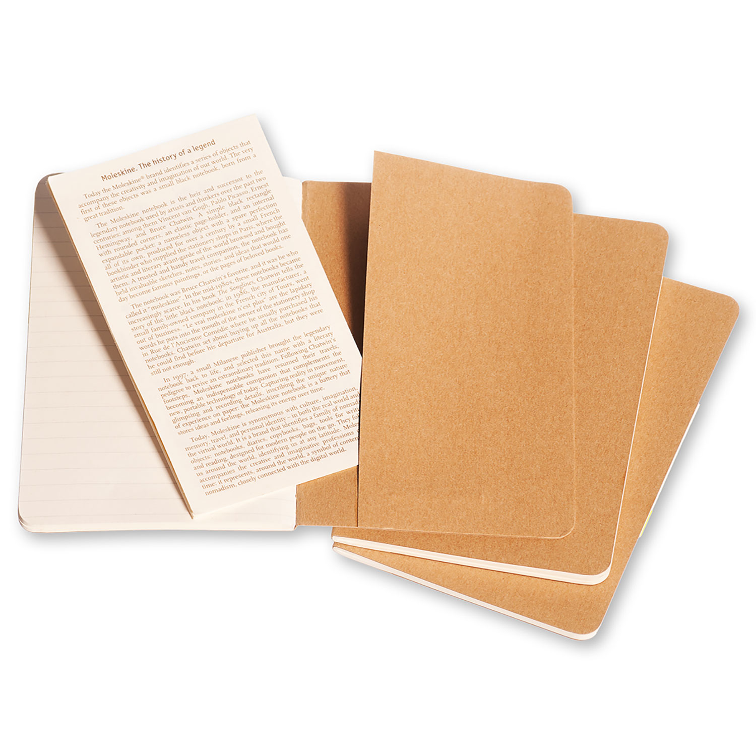 Moleskine Cahier Series 9788883704925 Journal, Kraft, 5-1/2 in L, 3-1/2 in W, Sewn Binding, Ruled - 4