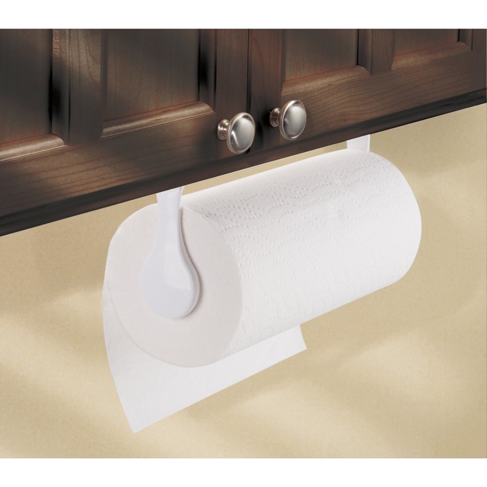 iDESIGN 48541 Paper Towel Holder, 4-3/4 in OAW, 11-1/4 in OAL, Plastic, White - 2