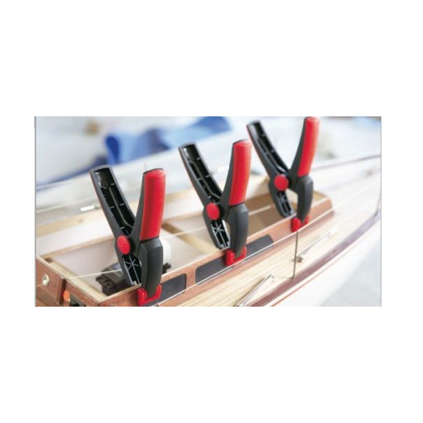 Bessey Clippix XCL Series XCL2 Needle Nose Spring Clamp, 2 in Clamping, Plastic, Black/Red - 2