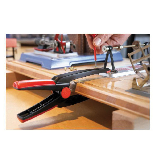 Bessey Clippix XCL Series XCL2 Needle Nose Spring Clamp, 2 in Clamping, Plastic, Black/Red - 3